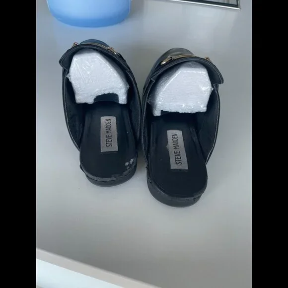 Steve Madden Kandi Black Leather Slip-On Mule - Size 8.5 - Picture 7 of 10